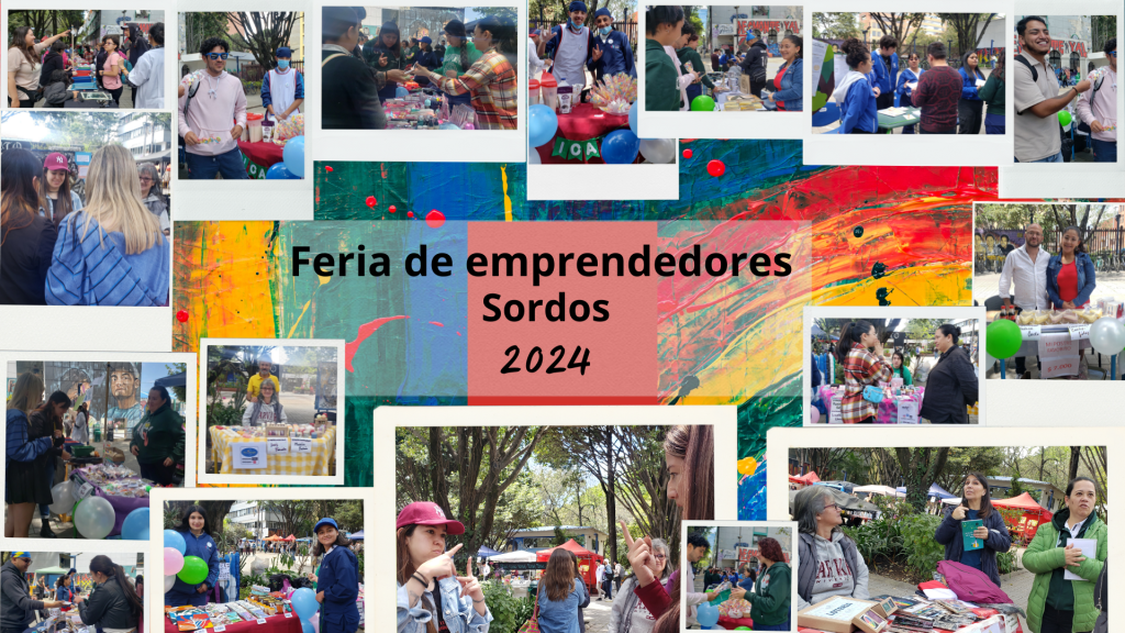 Collage de fotografías de la feria de emprendedores Sordos